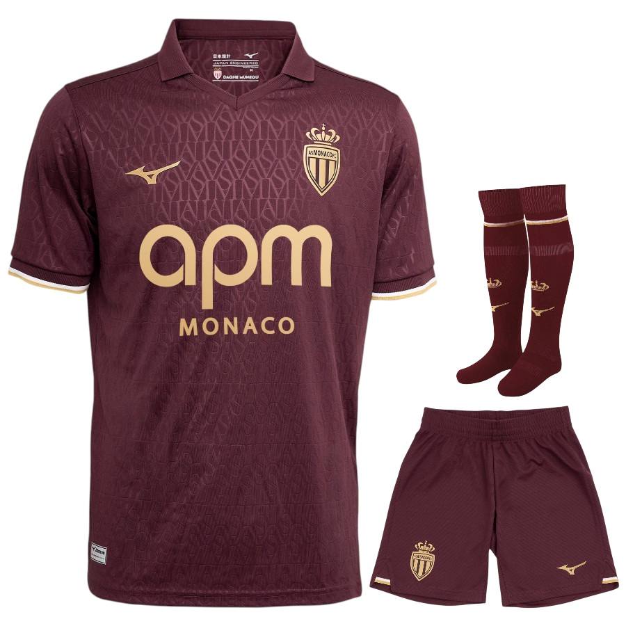 Maillot AS Monaco Kit Enfant Exterieur 2026 2027 Camiseta del AS Mónaco, equipación infantil de visitante 2026-2027
